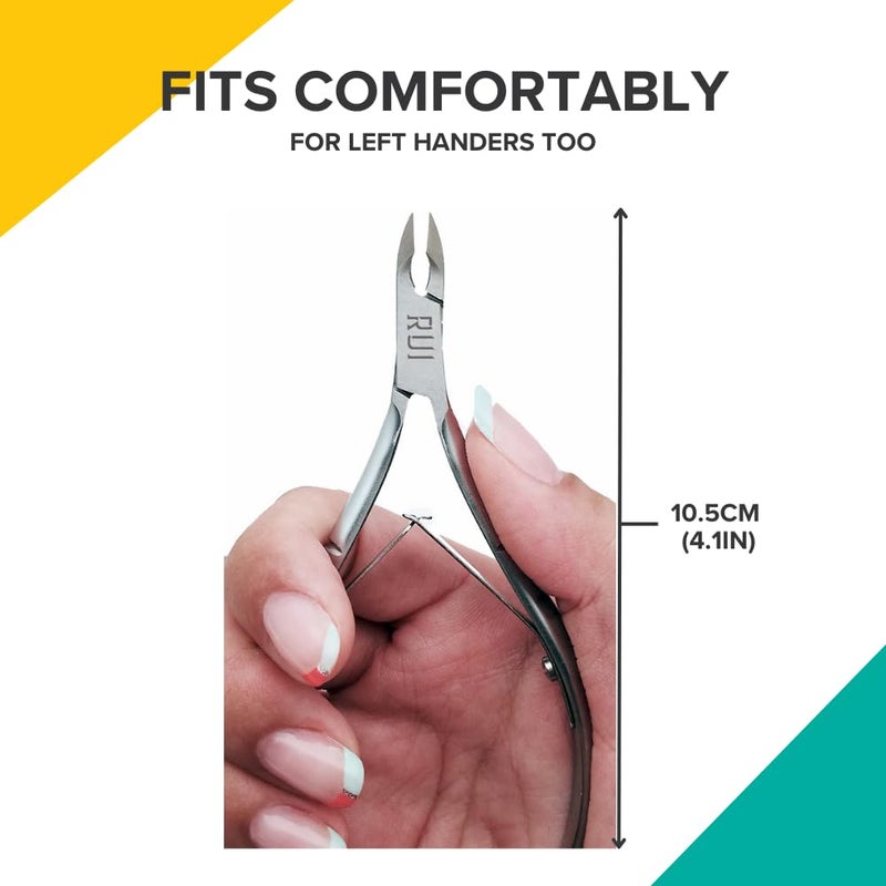 Rui Smiths Carbon Steel Cuticle Nippers - Professional Carbon Steel French Handle - 6mm Jaw, Double Spring - Image 4