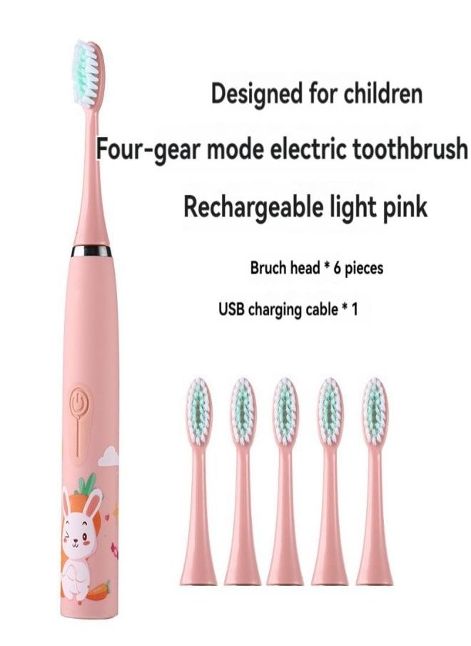 BSNL - Cute Pink Bunny USB Rechargeable Children's Electric Toothbrush - Image 1