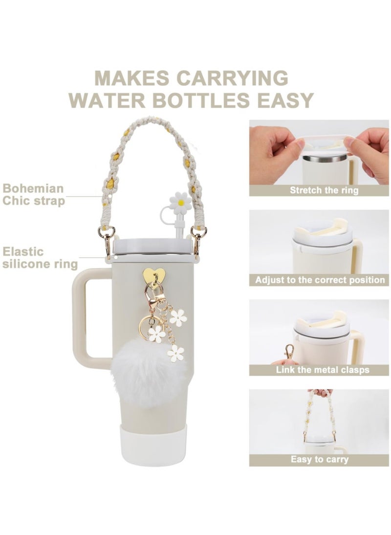 Straw Cover for Stanley 40oz 30oz Tumbler,Bling Pearl Straw Toppers,Cute Cup Accessories for Stanley Yeti Tumbler Straw Covers for Stanley Decorations Women Girls Birthday Gifts - Image 2