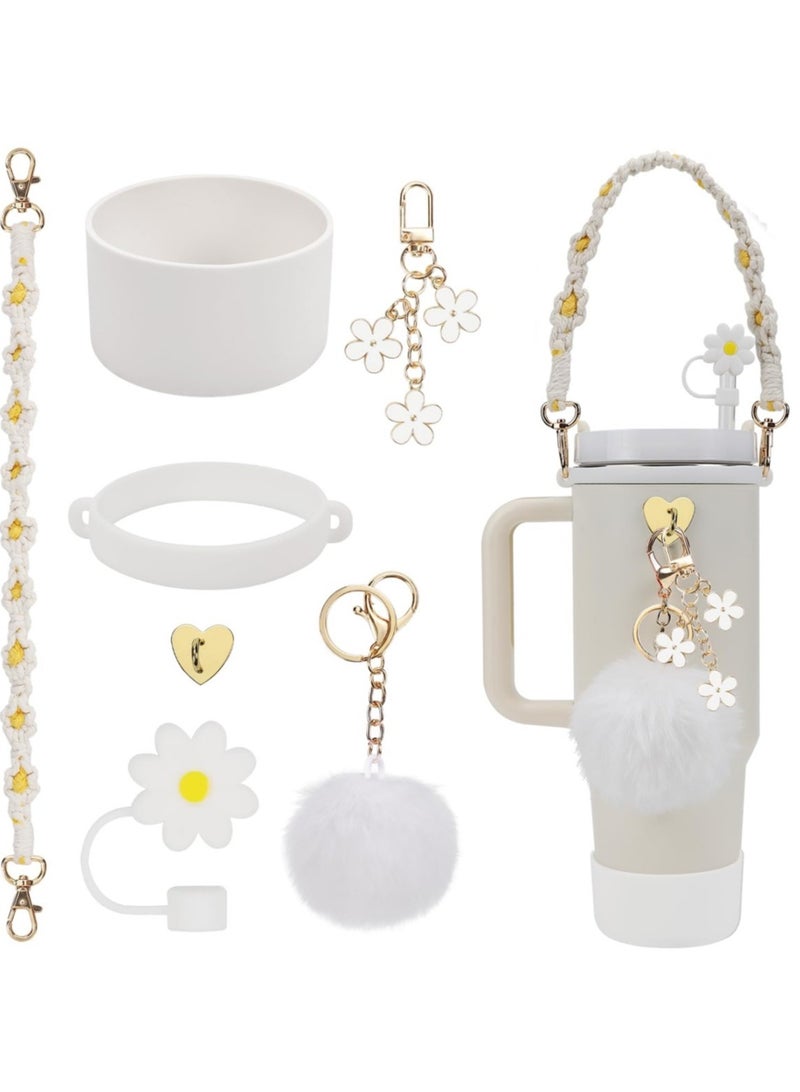 Straw Cover for Stanley 40oz 30oz Tumbler,Bling Pearl Straw Toppers,Cute Cup Accessories for Stanley Yeti Tumbler Straw Covers for Stanley Decorations Women Girls Birthday Gifts - Image 1