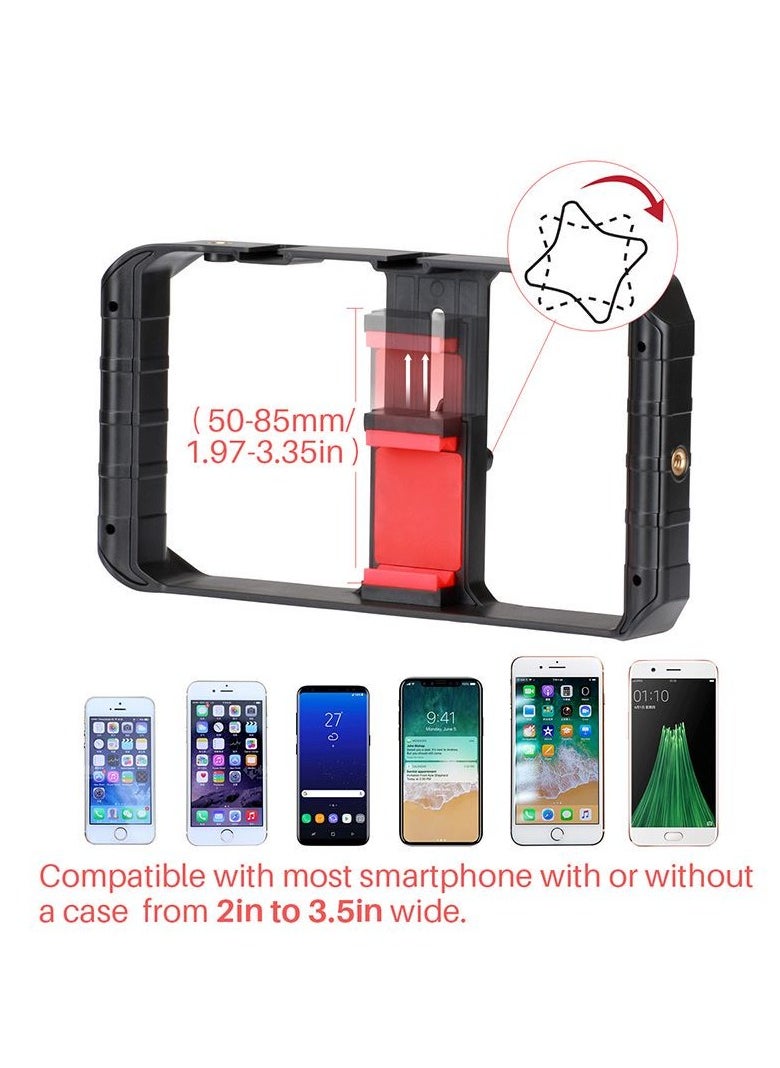 Generic U-Rig Pro Smartphone Video Rig Handheld Phone Stabilizer Filmmaking Cage with 3 Cold Shoe Mounts Video Stabilizer for iPhone 15 14 13 12 11 Pro Max/Samsung S22 S23 Ultra/Huawei Mate 60  - Image 5