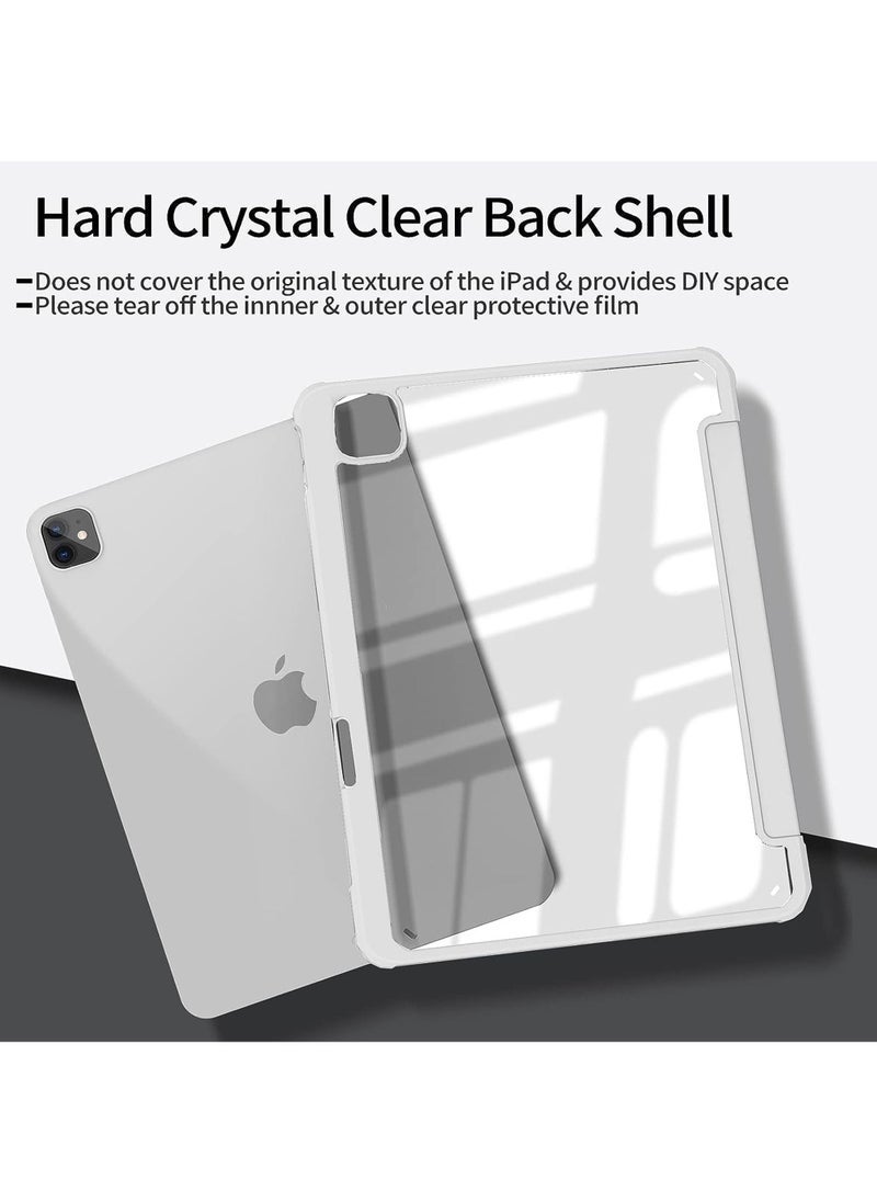 Captaintech Clear Transparent Case for Apple iPad Pro 11 Inch (2022/2021/2020/2018) – Supports Apple Pencil Charging u0026 Touch ID, Auto Wake/Sleep with Pencil Holder - Image 4