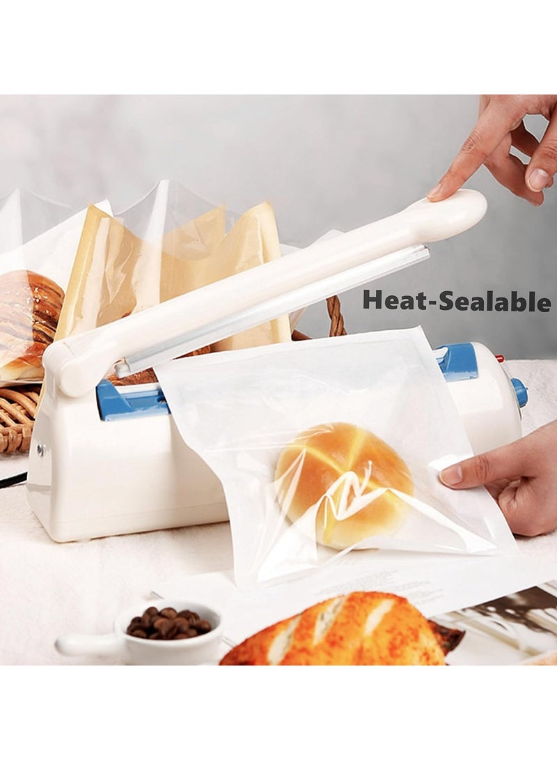 CMGTYYD 100 Pcs Heat-Sealable Bakery Bags, Cookie Bags, Translucent Candy Bags, Kraft Paper Food Bags for Cookie, Cake, Bread, Sandwich, Chocolate, Candy, Snack (7.1 * 7.5 in) (White) - Image 3
