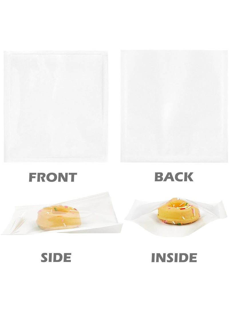 CMGTYYD 100 Pcs Heat-Sealable Bakery Bags, Cookie Bags, Translucent Candy Bags, Kraft Paper Food Bags for Cookie, Cake, Bread, Sandwich, Chocolate, Candy, Snack (7.1 * 7.5 in) (White) - Image 5
