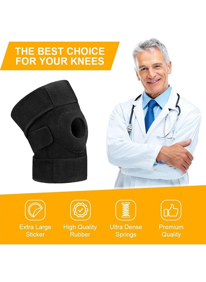 Generic 1-Piece Patella Knee Braces Adjustable Knee Braces for Knee Pain Prevention and Relief Neoprene Knee Braces Running Support Straps Patella Stabilizer Braces for Running Gym Basketball - Image 2