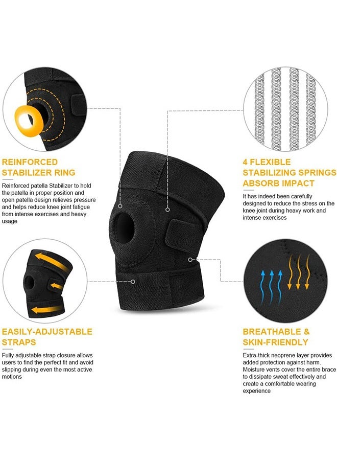 Generic 1-Piece Patella Knee Braces Adjustable Knee Braces for Knee Pain Prevention and Relief Neoprene Knee Braces Running Support Straps Patella Stabilizer Braces for Running Gym Basketball - Image 3