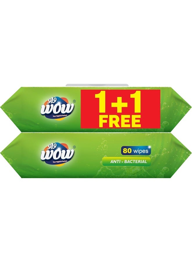 WOW Refreshing Multipurpose Anti-Bacterial Skin Wipes - 80's 1+1 Free - Image 3