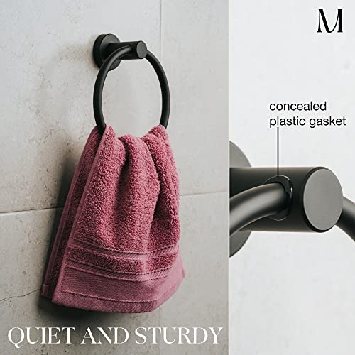 MARMOLUX ACC Matte Black Towel Ring - SUS304 Stainless Steel Wall Mounted Hand Towel Holder for Bathroom - Kitchen & Bathroom Towel Rack - Black Towel Hanger - Bathroom Towel Holder - Hand Towel Rack - Image 5