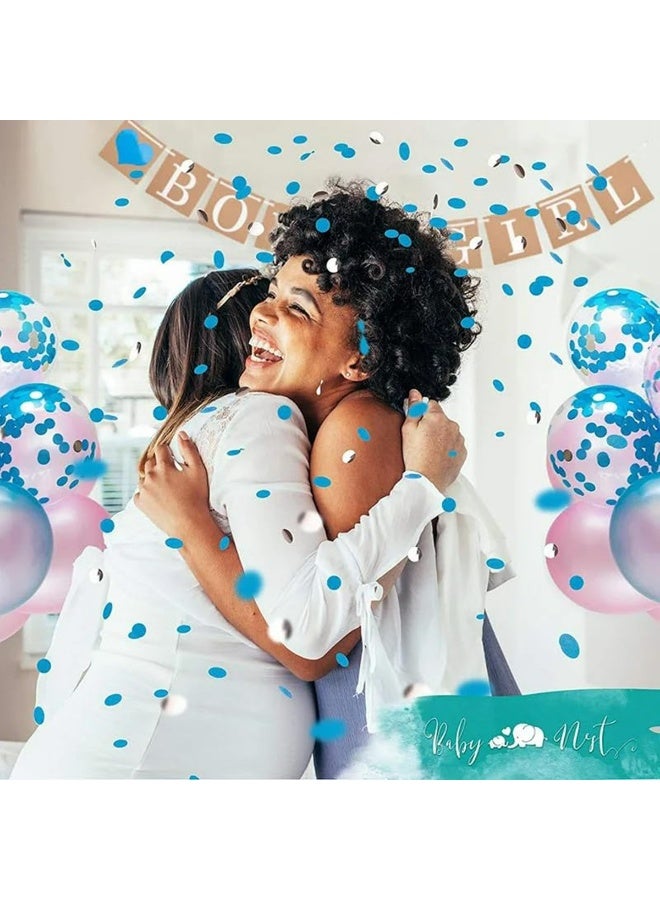 Ultimate Gender Reveal Party Kit – 36" Confetti Balloon, Photo Booth Props, Blue & Pink Decorations for Baby Shower Celebrations - Image 3