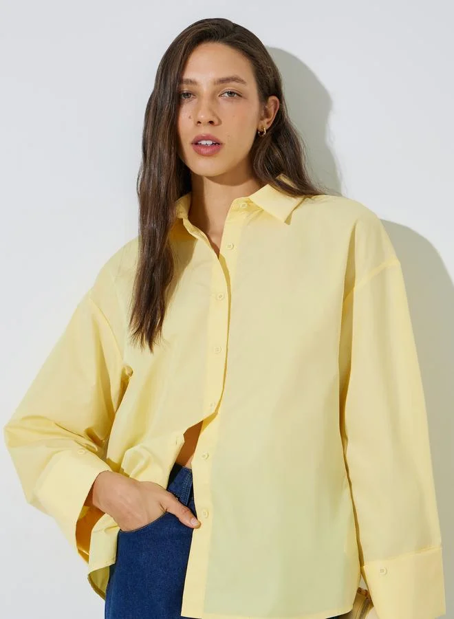 ستايلي Yellow Oversized Longline Shirt