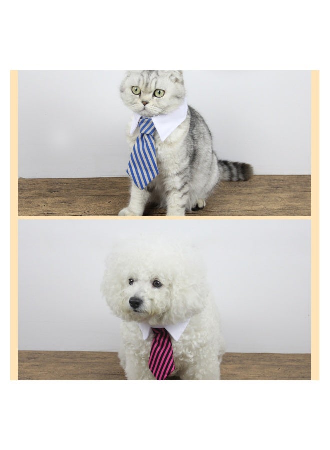 طقم طقم طوق الحيوانات الأليفة مع ربطة عنق وربطة عنق، ملابس رسمية للقطط والكلاب، 3 قطع - Image 5