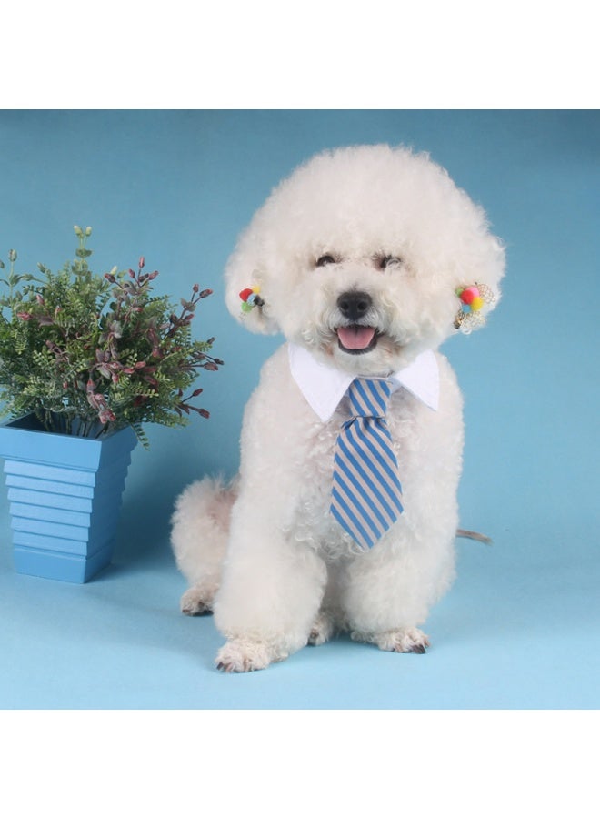 طقم طقم طوق الحيوانات الأليفة مع ربطة عنق وربطة عنق، ملابس رسمية للقطط والكلاب، 3 قطع - Image 3