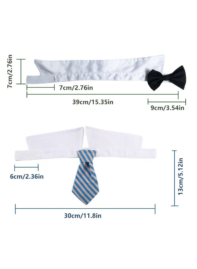 طقم طقم طوق الحيوانات الأليفة مع ربطة عنق وربطة عنق، ملابس رسمية للقطط والكلاب، 3 قطع - Image 4