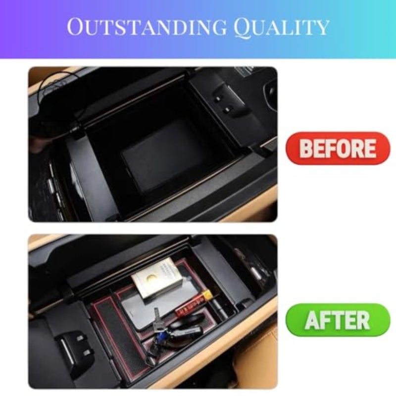 Center Armrest Console Organizer For Changan UNI K 2020 2021 2022 2023 2024 Center Storage Box Tray Changan Accessories 2024 Universal Fit Interior Accessory Durable ABS Plastic Black - Image 4