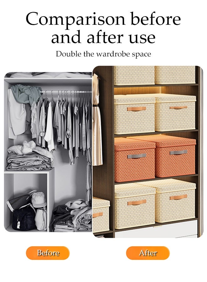 DUNISO 3pcs Clothes Organizer, Closet Storage Box with Handle , Collapsible Fabric Storage Organizer,Cube Storage Bin for Organizing Clothing, Sheets, Toys, Books - Image 4