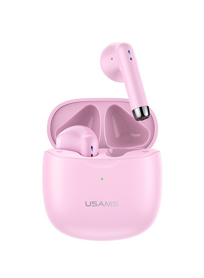 TWS Bluetooth 5.0 True Wireless Earbuds with Charging Case – Mini In-Ear Headphones with Touch Control, HD Stereo Sound, IPX4 Sweatproof, Long Battery Life 5–10 Hours, Type-C Fast Charging, Compatible with iPhone, Samsung, Android Devices Pink