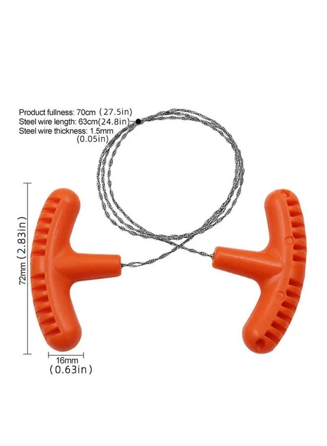 Orange Stainless Steel Hand Pulled Wire Saw Rope Multipurpose Mini Pocket Survival Tool For Outdoor Camping - Image 5