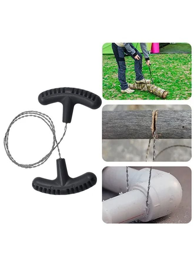 Orange Stainless Steel Hand Pulled Wire Saw Rope Multipurpose Mini Pocket Survival Tool For Outdoor Camping - Image 2