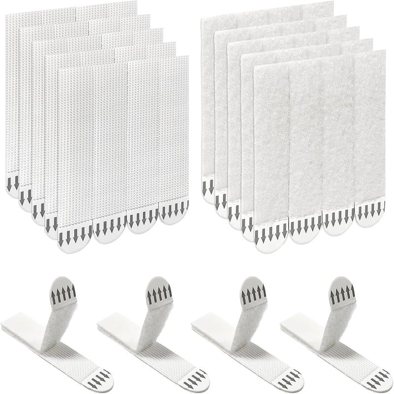 AtRyx Picture Hanging Strips Heavy Duty, 24Pairs Sticky Picture Hangers for Walls,Hanging Pictures Without Nail No Damage Wall Hangers Without Nails for Indoor Hooks Caddies, White - Image 1