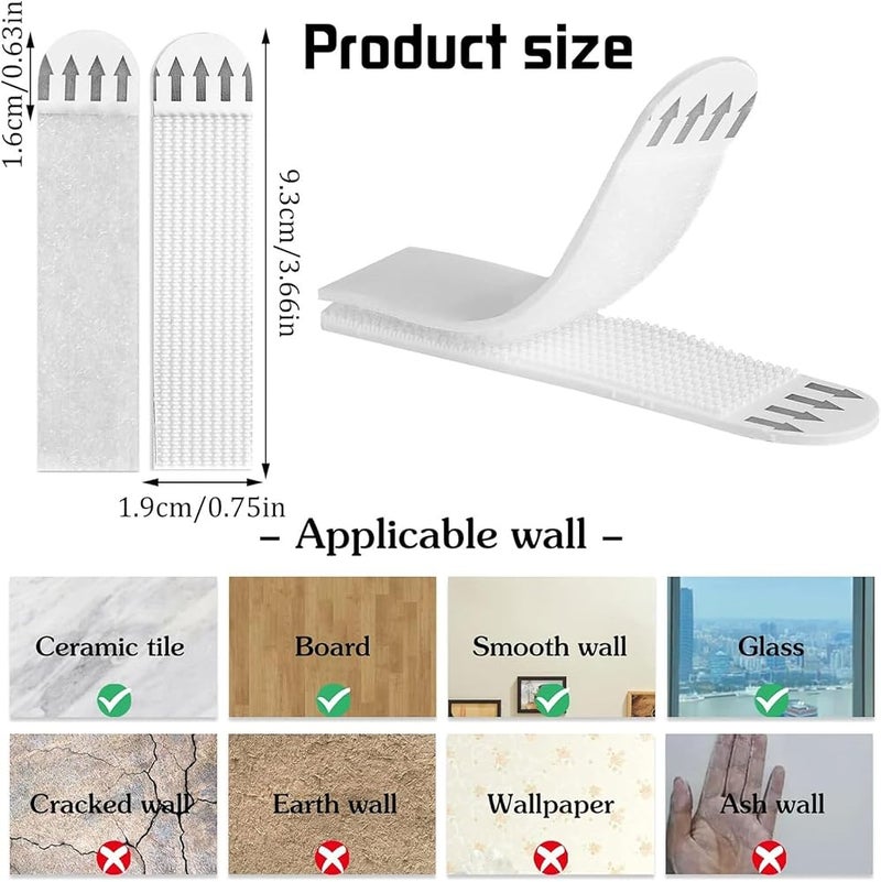 AtRyx Picture Hanging Strips Heavy Duty, 24Pairs Sticky Picture Hangers for Walls,Hanging Pictures Without Nail No Damage Wall Hangers Without Nails for Indoor Hooks Caddies, White - Image 2