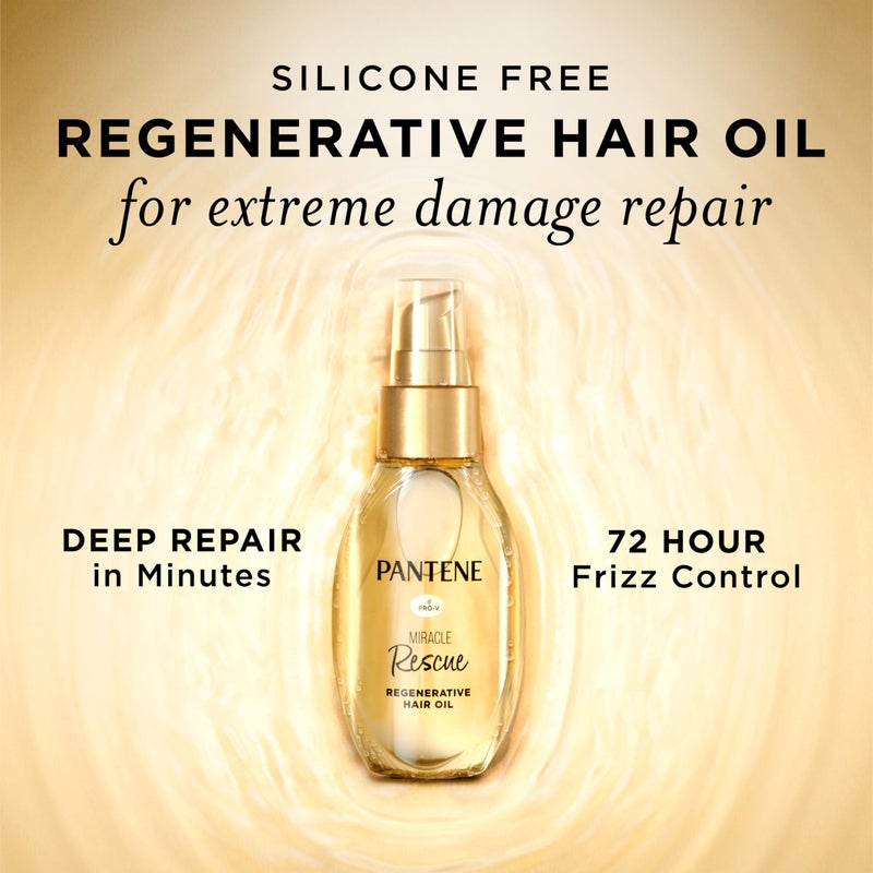 Pantene Miracle Rescue Regenerative Hair Oil - 2.0 FL Oz - Deep Repair Treatment for Dry & Damaged Hair - Image 2
