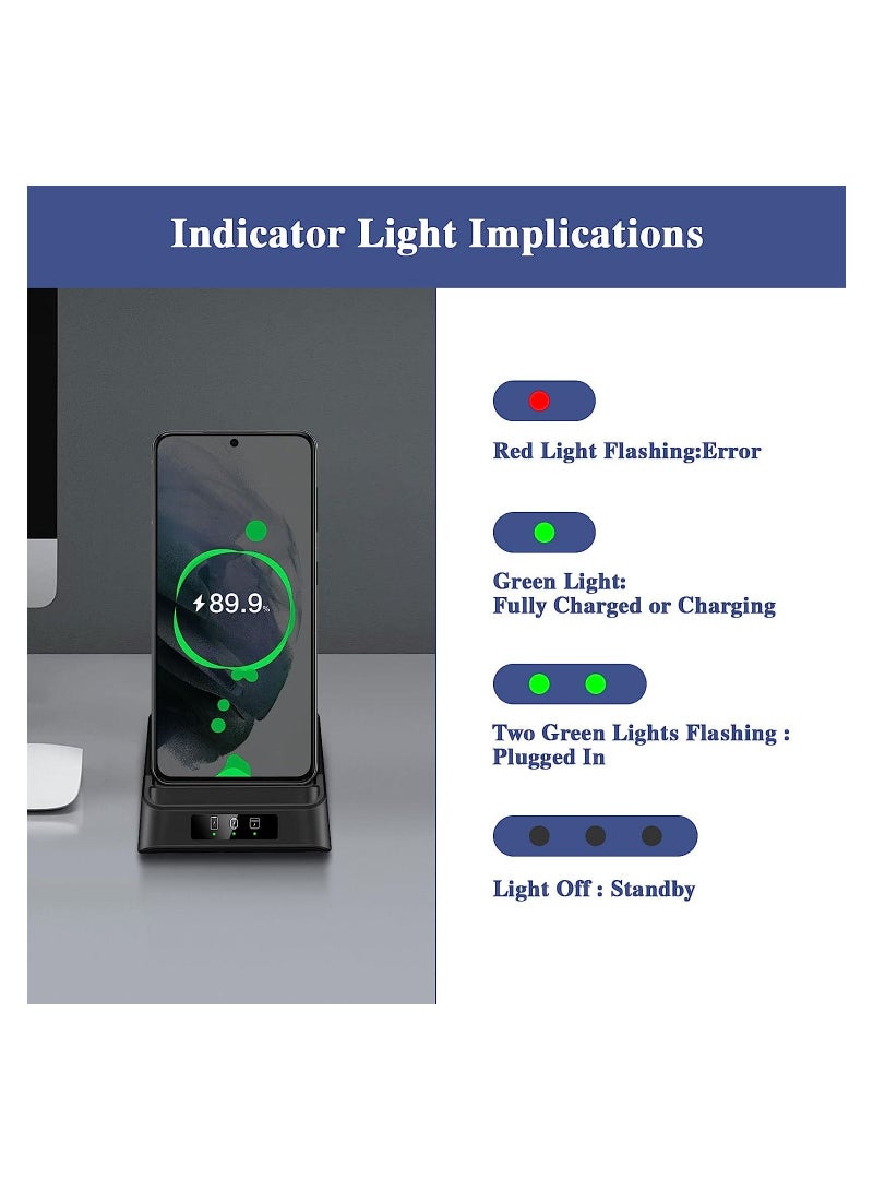 KASTWAVE محطة شحن لاسلكية من سامسونج، حامل شاحن سريع للغاية 3 في 1 قابل للطي، شاحن لأجهزة متعددة لهاتف Samsung Galaxy S22/S22/S21/S20/S10، ساعة 5/4/3، Galaxy Buds/Pro - Image 4