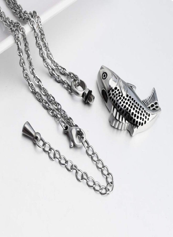 Dletay Fish Cremation Jewelry for Ashes Memorial Ashes Keepsake Necklace Urn Necklace Pendant - Image 3