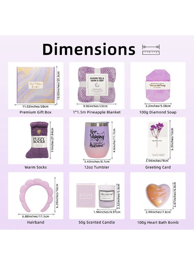 HSEAMALL Best Seller Birthday Gifts for Women, Get Well Soon Gifts, Relaxing Spa Care Package with Luxury Flannel Blanket - Valentines, Mothers Day, Gifts for Women, Mom, Wife, Girlfriend, Friends, Sis - Image 4