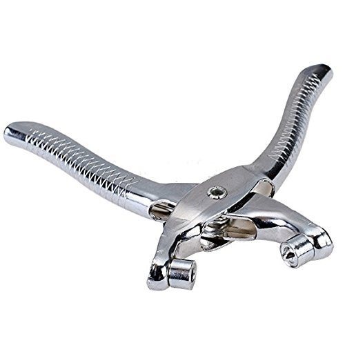 DEDSO Dedso VisKing 2pc Silver MultiFunction Metal Handheld Revolving Pliers Leather Belt Hole Punch Tool Puncher Grommet Setting Kit Set  - Image 3