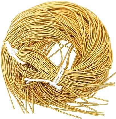 Sana Mega Mart Zardosi Smooth Finish Zardosi Flexible Smooth 1mm French Bullion Wires Spring Dabka Nakshi for Aari Copper Metallic Thread For Embroidery And Jewellery Making Golden Color 50 Gm
