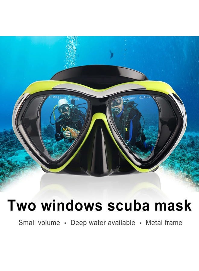 EXP VISION Adult Scuba Diving Mask, Anti-Fog Snorkel Goggles Tempered Glass Swim Mask Goggles with Nose Cover Professional Snorkeling Gear for Diving Snorkeling (Yellow) - Image 4