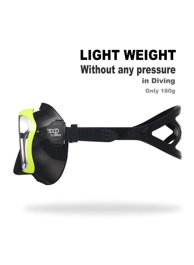 EXP VISION Adult Scuba Diving Mask, Anti-Fog Snorkel Goggles Tempered Glass Swim Mask Goggles with Nose Cover Professional Snorkeling Gear for Diving Snorkeling (Yellow) - Image 5