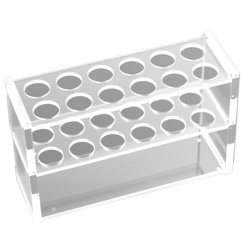 Preamer 12 Sockets Clear Acrylic Test Tube Rack 10ML Test Tubes,Plastic Centrifuge Tube Holder Stand - Image 1