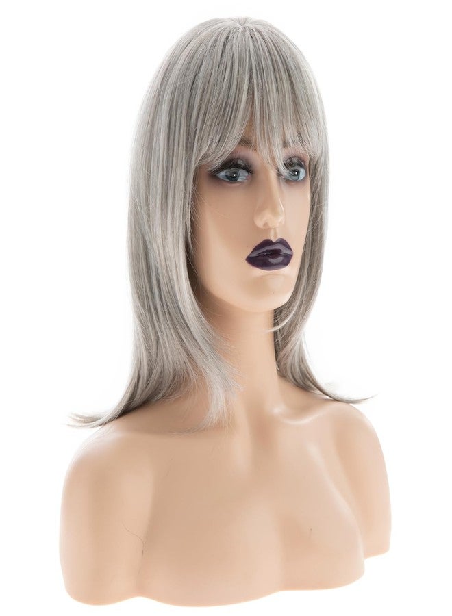 Beweig Long Gray Wigs for Women Natural Straight Grey Wig with Bangs Synthetic Hair Wig for Daily Party Use - Image 2