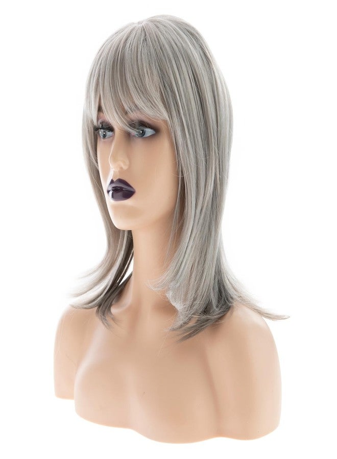 Beweig Long Gray Wigs for Women Natural Straight Grey Wig with Bangs Synthetic Hair Wig for Daily Party Use - Image 4