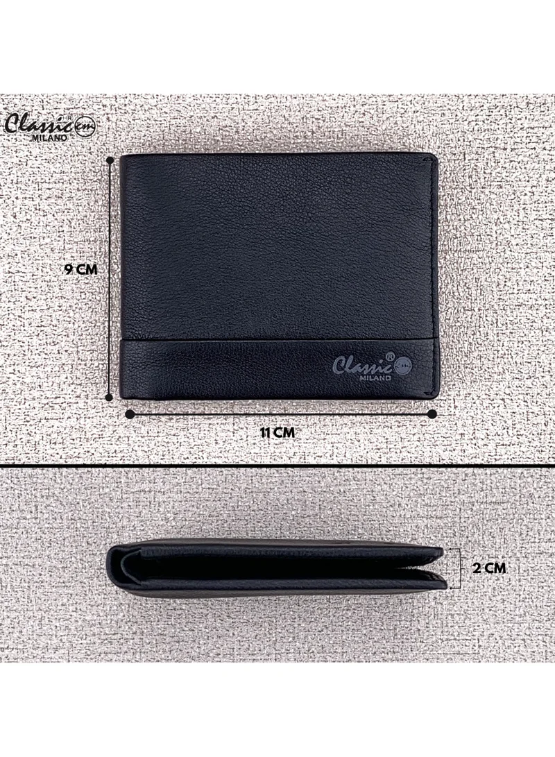 Classic Milano Black (CNH-5) Classic Milano Genuine Leather Wallet for Men – Slim Bifold Men’s Wallet with RFID Blocking, Multiple Card Slots – Stylish Mens Purse Wallets Gift for Husband, Father for Men | Best Price UAE