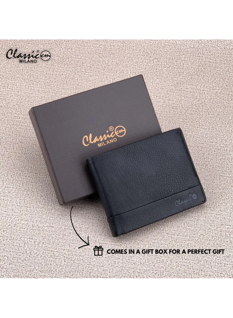 Classic Milano Black (CNH-5) Classic Milano Genuine Leather Wallet for Men – Slim Bifold Men’s Wallet with RFID Blocking, Multiple Card Slots – Stylish Mens Purse Wallets Gift for Husband, Father for Men | Best Price UAE