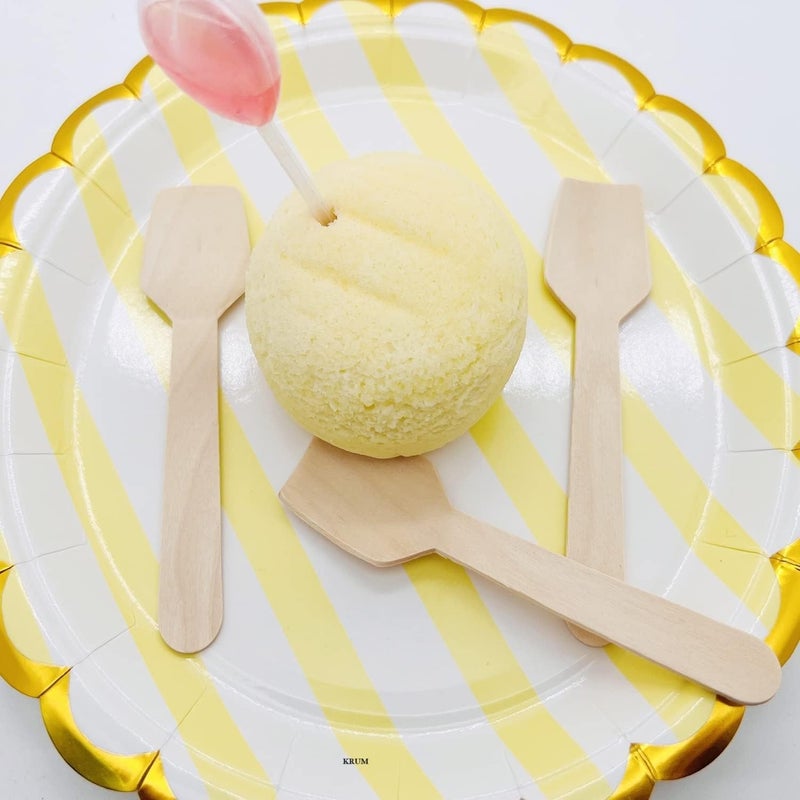 V4L 4 Inches Mini Ice Cream Wooden Spoons Wood Mini Taster Spoons Gelato Spoons Disposable for Crafts Ice Creams Sampling Tasting Pack of 200 - Image 5
