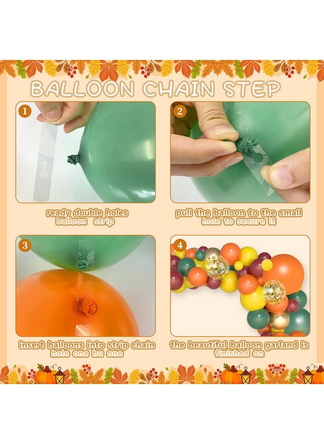 Bluegogo 210Pcs Fall Balloons Garland Arch Kit, Fall Party Decorations Thanksgiving Party Decorations Maple Balloons Leaves Tablecloth for Friendsgiving Autumn Little Pumpkin Baby Shower Party Supplies  - Image 4