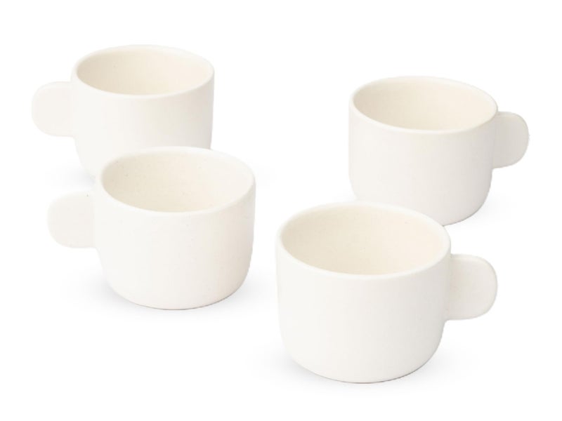 Bodhi House Eco Cozy Ceramic Tea Cup Set of 4 – 120 ml Each – White Color – Microwave & Dishwasher Safe Chai and Coffee Cups for Home, Office & Gifting - Image 2