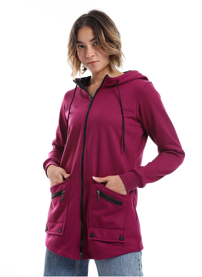 Caesar - Women Hoodie With Front Zipper And Pockets - Image 1