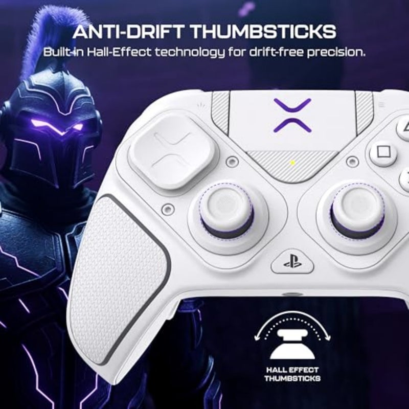 Turtle Beach Victrix Pro BFG Reloaded Wireless Gaming Controller Officially Licensed for PlayStation 5, PS5, PS4, PC, Fightpad Module, Hall-Effect Sticks/Triggers, Customizable Controls - White - Image 2