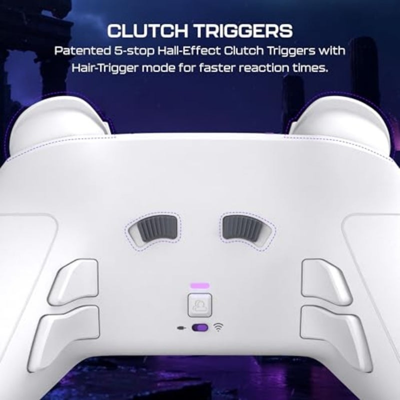 Turtle Beach Victrix Pro BFG Reloaded Wireless Gaming Controller Officially Licensed for PlayStation 5, PS5, PS4, PC, Fightpad Module, Hall-Effect Sticks/Triggers, Customizable Controls - White - Image 5