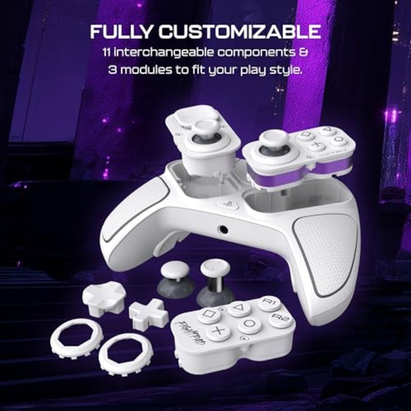 Turtle Beach Victrix Pro BFG Reloaded Wireless Gaming Controller Officially Licensed for PlayStation 5, PS5, PS4, PC, Fightpad Module, Hall-Effect Sticks/Triggers, Customizable Controls - White - Image 3