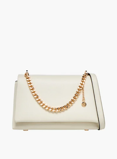 Celeste Solid Crossbody Bag with Adjustable Strap and Chain Detail