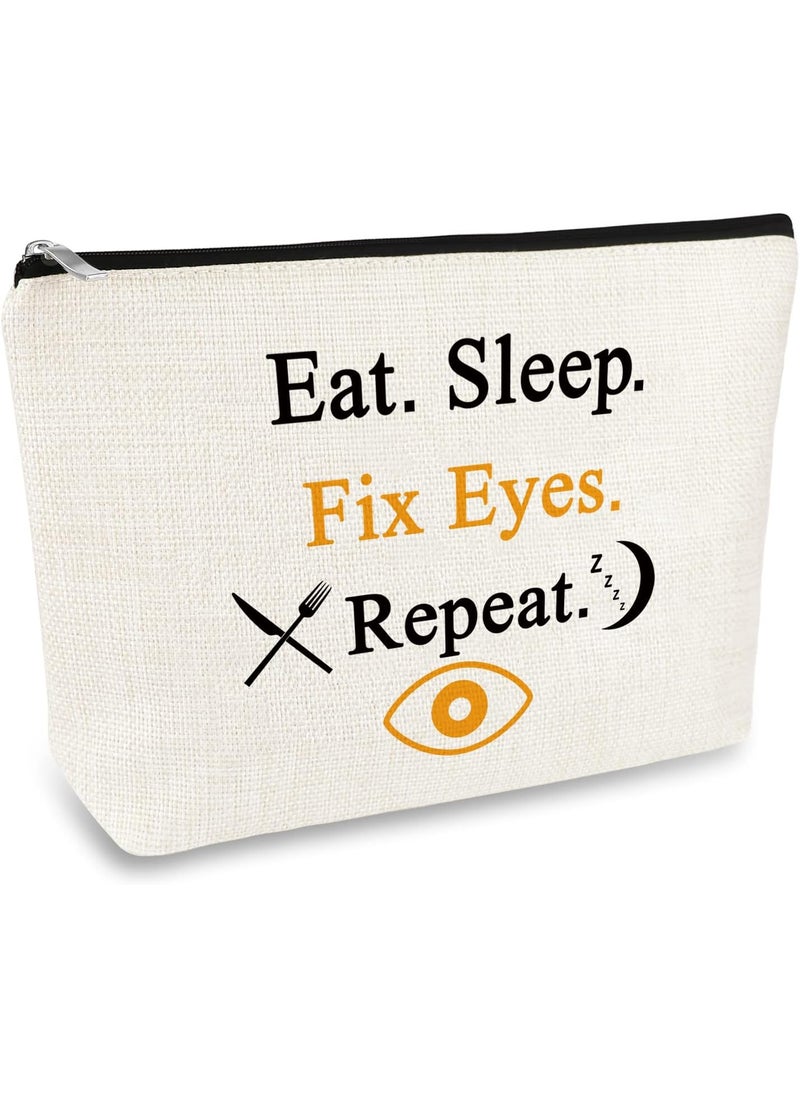 Mikela Optometrist Gift Eye Doctor Vision Gifts Travel Cosmetic Bag Funny Optometry Optician Gift Ophthalmologist Gift Makeup Bag for Women Birthday Christmas Retirement Gift for Optometrist Optician 