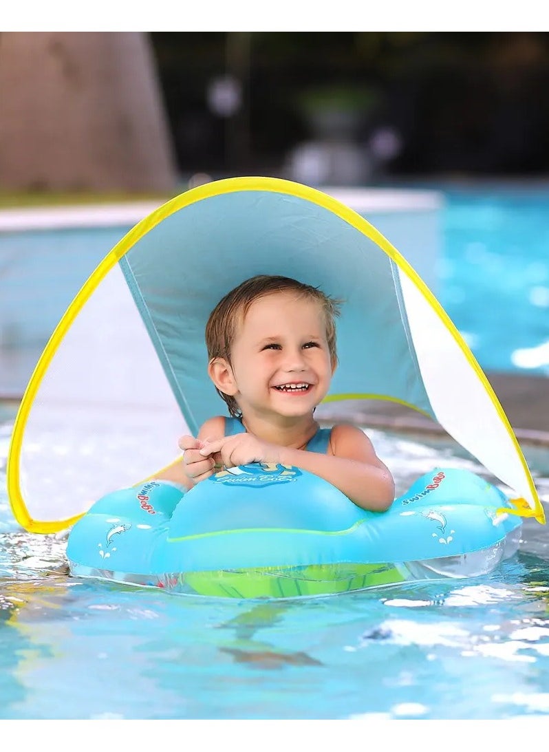 SwimBoBo - Baby Swimming Float with Canopy Inflatable Infant Floating Ring Kids Swim Pool Accessories Circle Bathing Summer Toys - Image 1