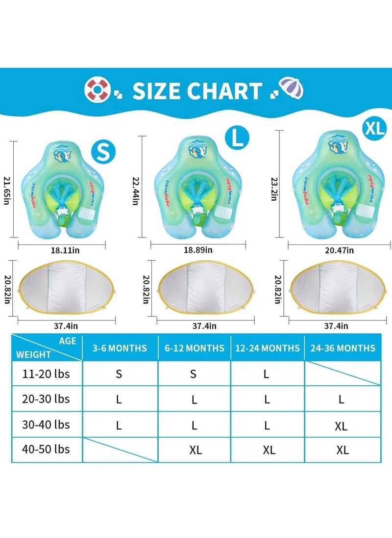 SwimBoBo - Baby Swimming Float with Canopy Inflatable Infant Floating Ring Kids Swim Pool Accessories Circle Bathing Summer Toys - Image 1