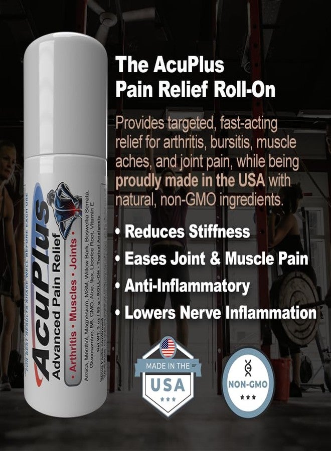 AcuPlus - Pain Relief Roll On - Topical Anti Inflammatory to Soothe Muscles & Joints - Arthritis Pain Reliever, Bursitis, Tendonitis Cream - TSA Compliant, Convenient Roll On - 3 fl. oz. (Pack of 1) - Image 2
