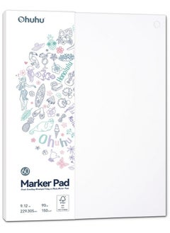 Ohuhu Ohuhu Double Sided Marker Pad Art Sketchbook Bleedproof - 9"x12" Large Paper Size - 90LB/150GSM Smooth Drawing Paper - 60 Sheets/120 Pages, Glue-Bound Sketching Book for Alcohol Markers Christmas Gift  - Image 1